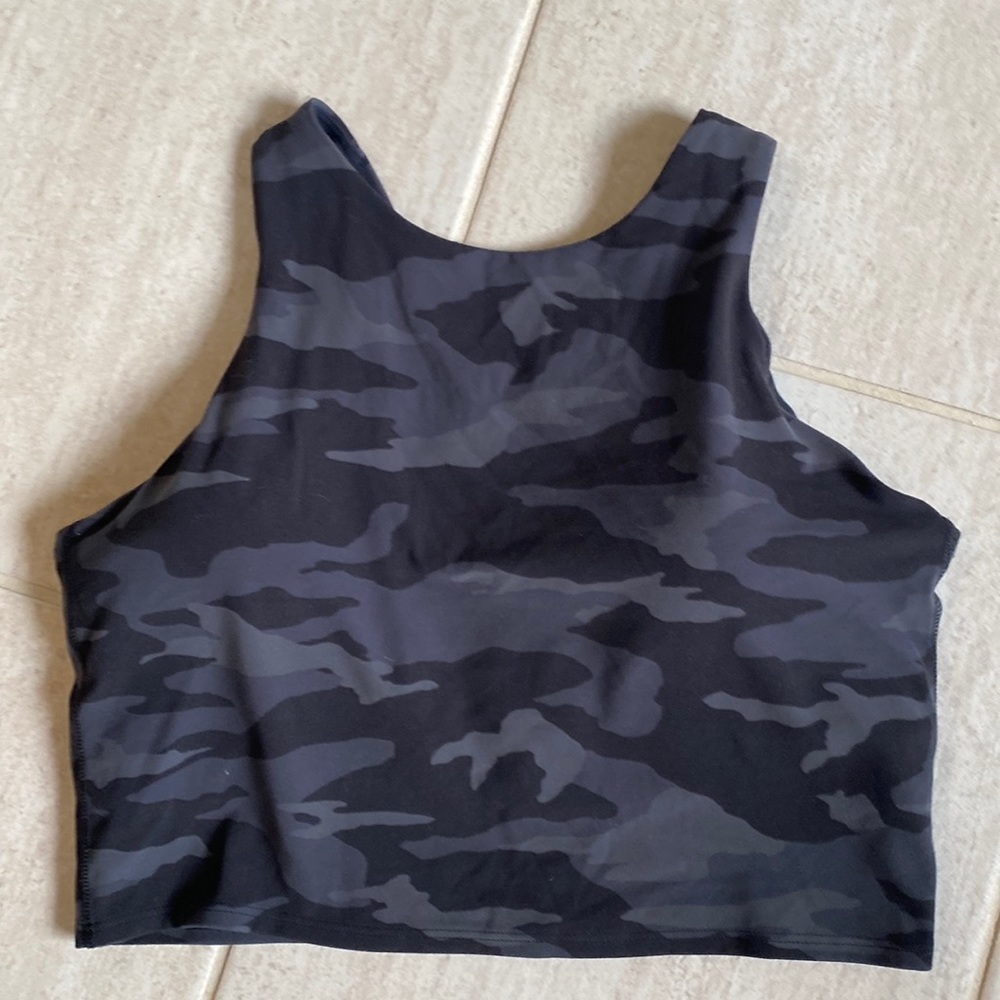 COPY - Athleta bra top in black camo, medium